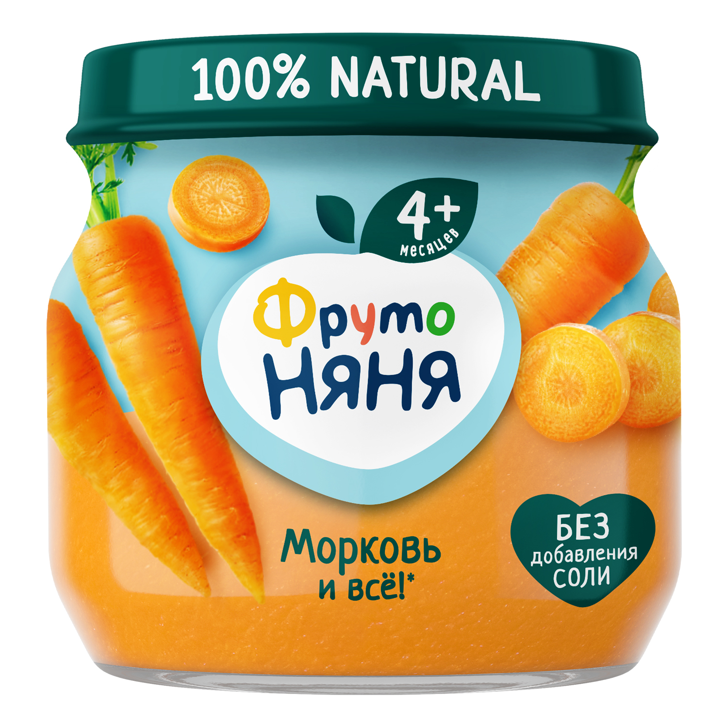 ФрутоНяня пюре из моркови с 4 месяцев, 80 г