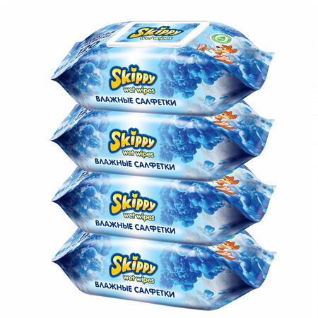 Влажные салфетки Skippy для детей 4 упаковки по 120 шт. 8030