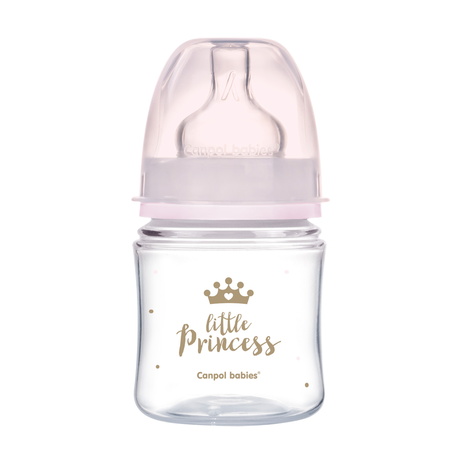 Набор Canpol babies бутылочка 120мл +пустышка с 0месяцев Розовый 0311 - фото 4