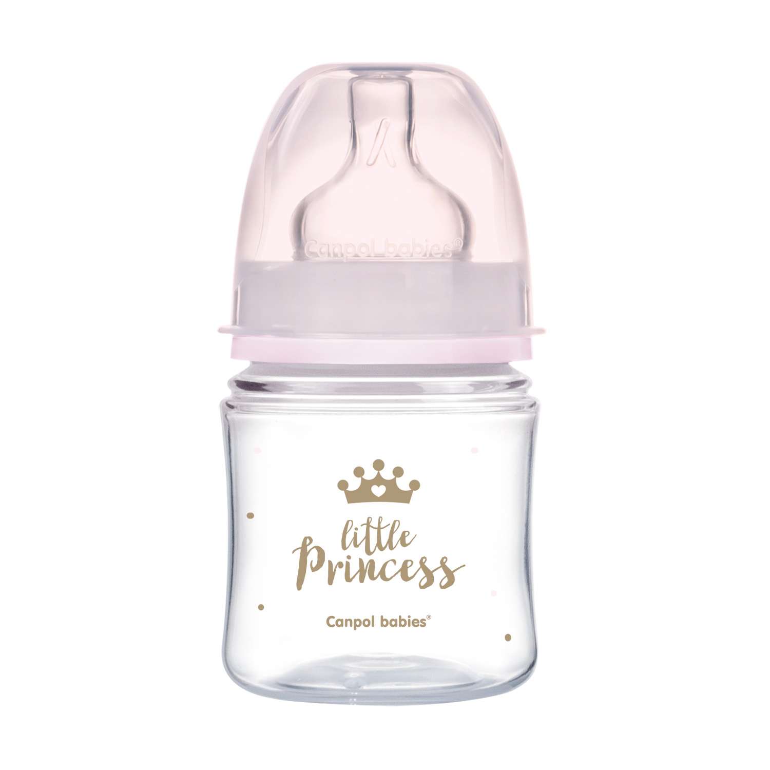 Набор Canpol babies бутылочка 120мл +пустышка с 0месяцев Розовый 0311 - фото 3