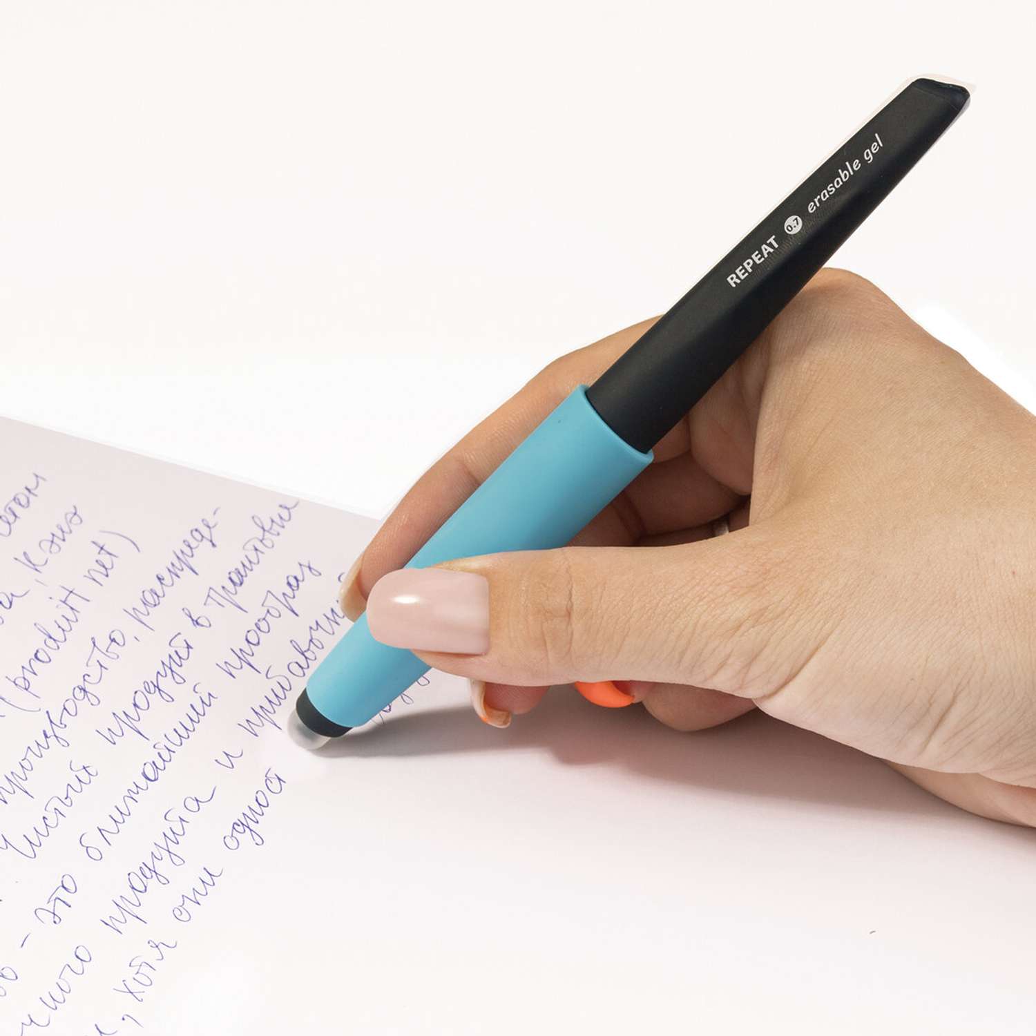Ручка гелевая Brauberg синяя стираемая с 3 сменными стержнями - фото 11