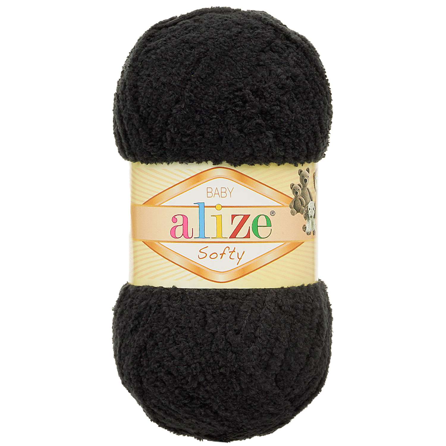 Пряжа для вязания Alize softy 50 гр 115 м микрополиэстер мягкая фантазийная 60 черный 5 мотков - фото 5