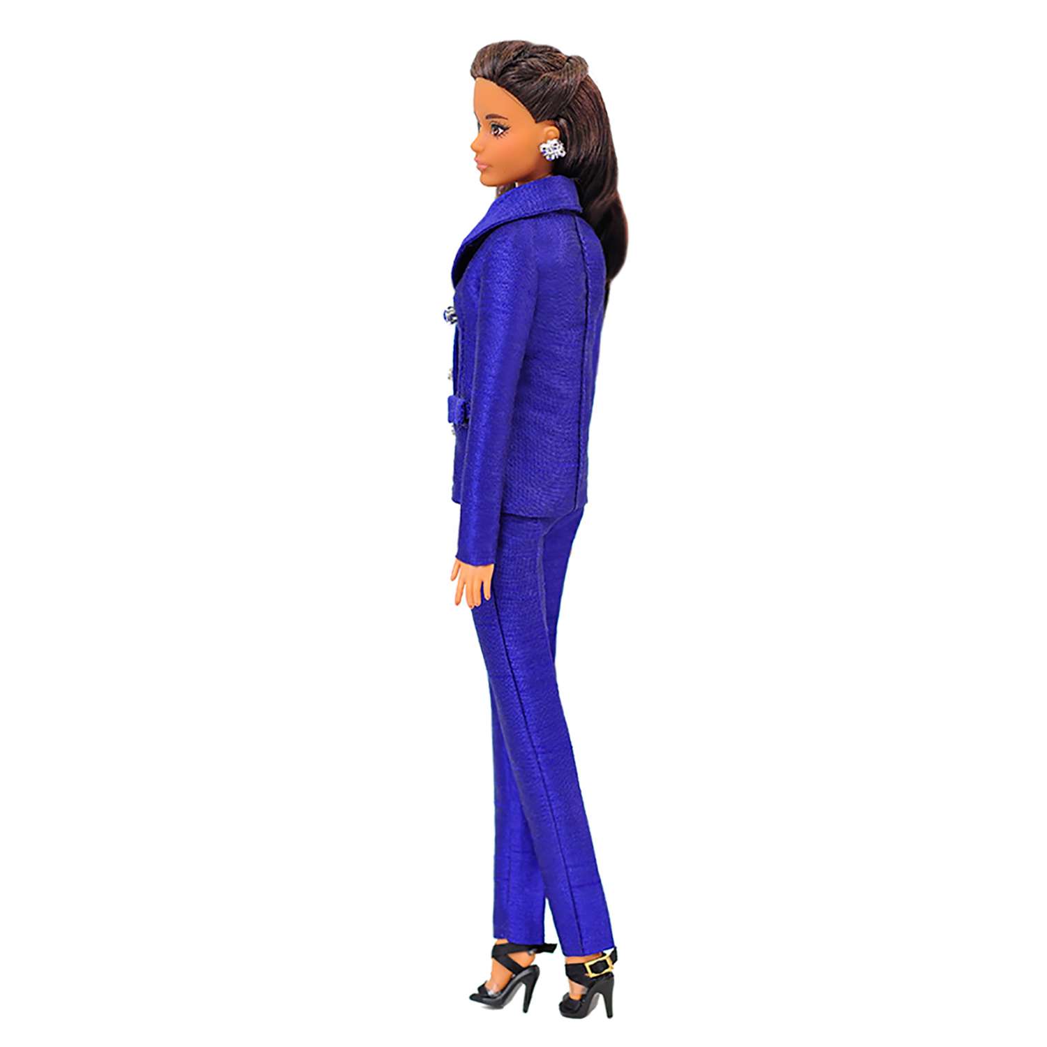 Шелковый брючный костюм Эленприв Синий для куклы 29 см типа Барби FA-011-01 - фото 5