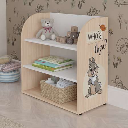 Стеллаж Polini kids Disney baby 810 Бэмби Белый-Дуб