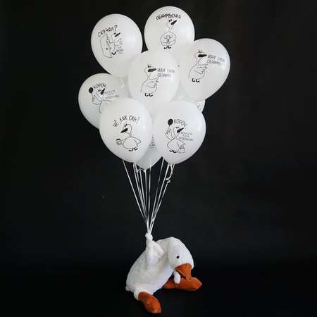 Воздушные шары Riota латексные Добрый Гусь 30 см набор 15 шт