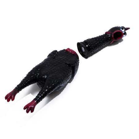 Игрушка Пижон пищащая «Задумчивая курица» для собак 28 см чёрная