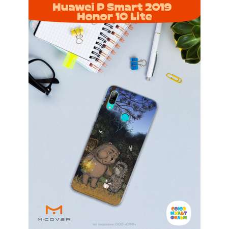 Силиконовый чехол Mcover для смартфона Huawei P Smart 2019 Honor 10 Lite Союзмультфильм Ежик в тумане и медвежонок
