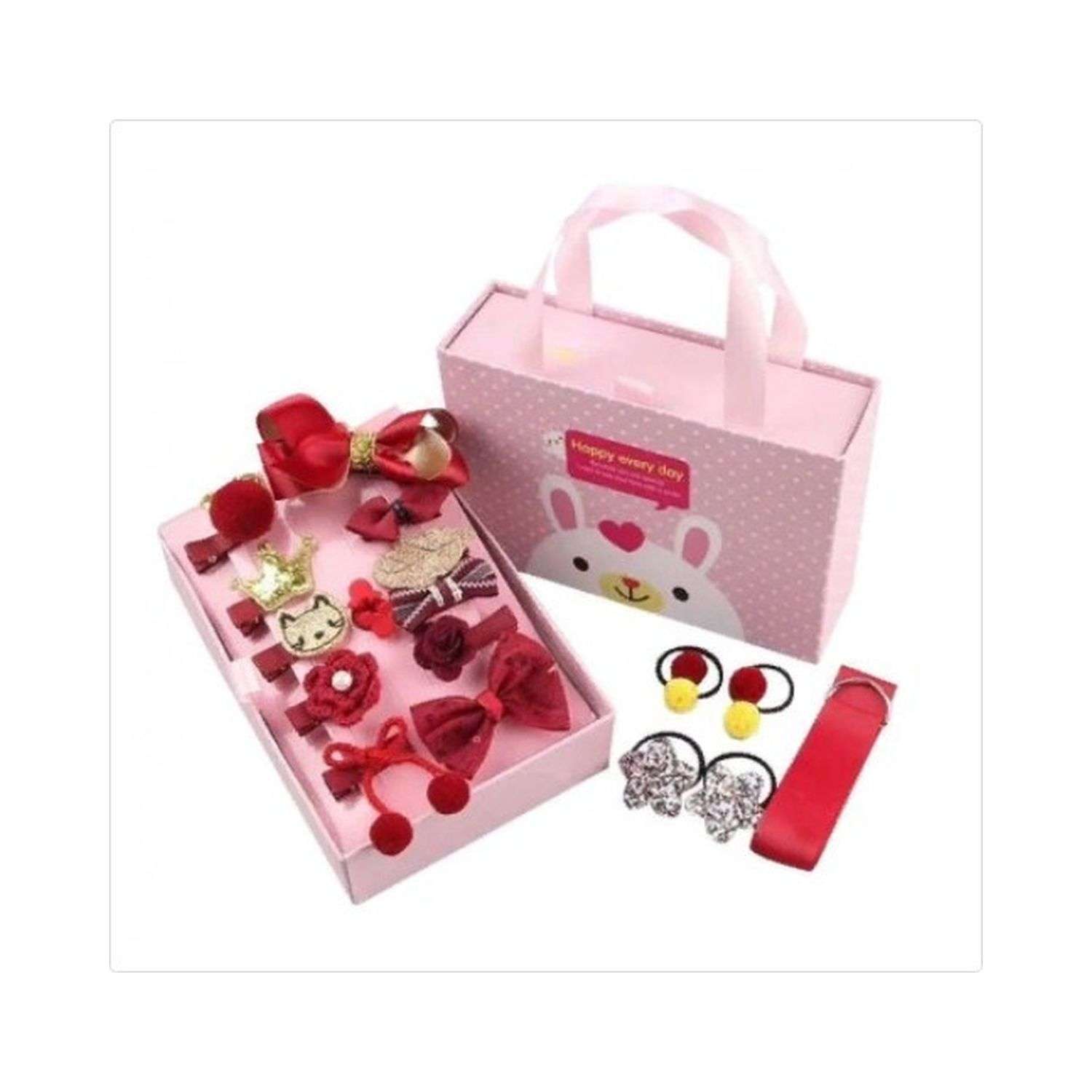 Подарочный набор заколок Rabizy для девочек красный - фото 1