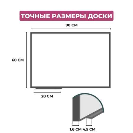 Доска Attache магнитно-маркерная 60х90см Economy лак