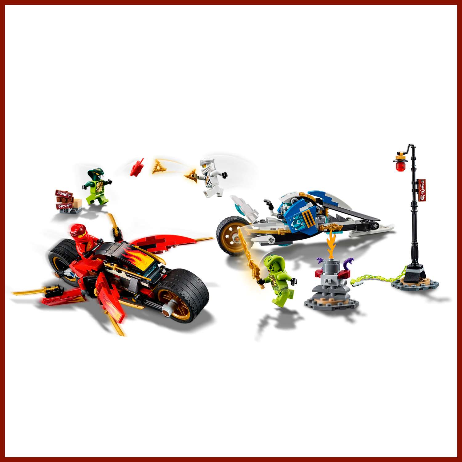 Игрушка LX Конструктор Ninjago Мотоцикл-клинок Кая и снегоход Зейна - фото 3