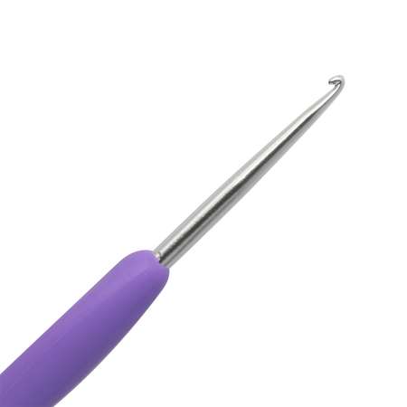 Крючок для вязания Hobby & Pro с резиновой мягкой ручкой металлический для тонкой пряжи 2.0 мм