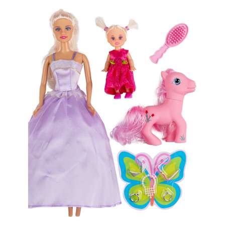 Кукла Defa Lucy Мама и дочка в комплекте пони аксессуары сиреневый