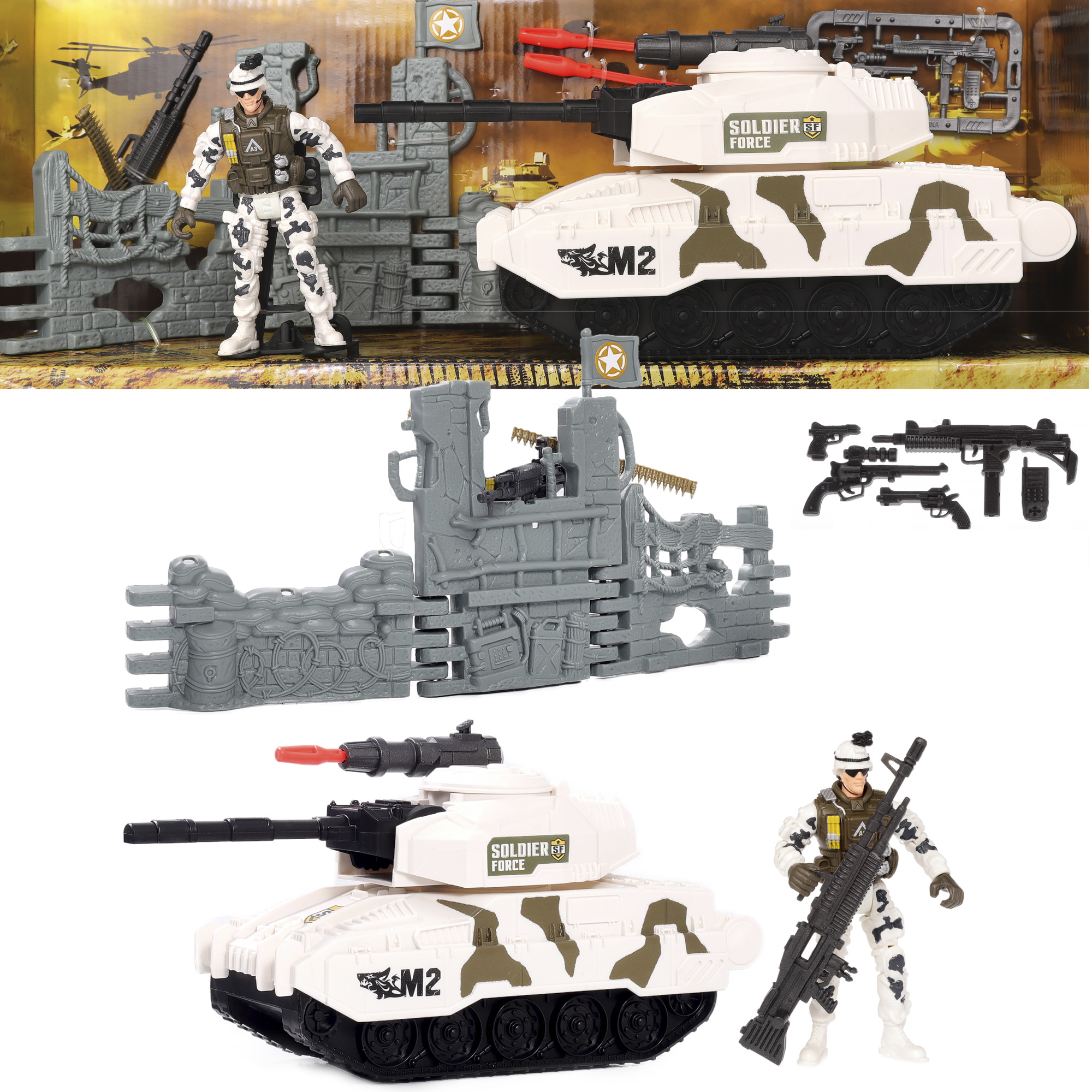 Игровой набор Chap Mei Солдаты Стремительная атака на танке 25 см с функцией стрельбы - фото 13