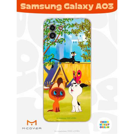 Силиконовый чехол Mcover для смартфона Samsung Galaxy A03 Союзмультфильм Гав