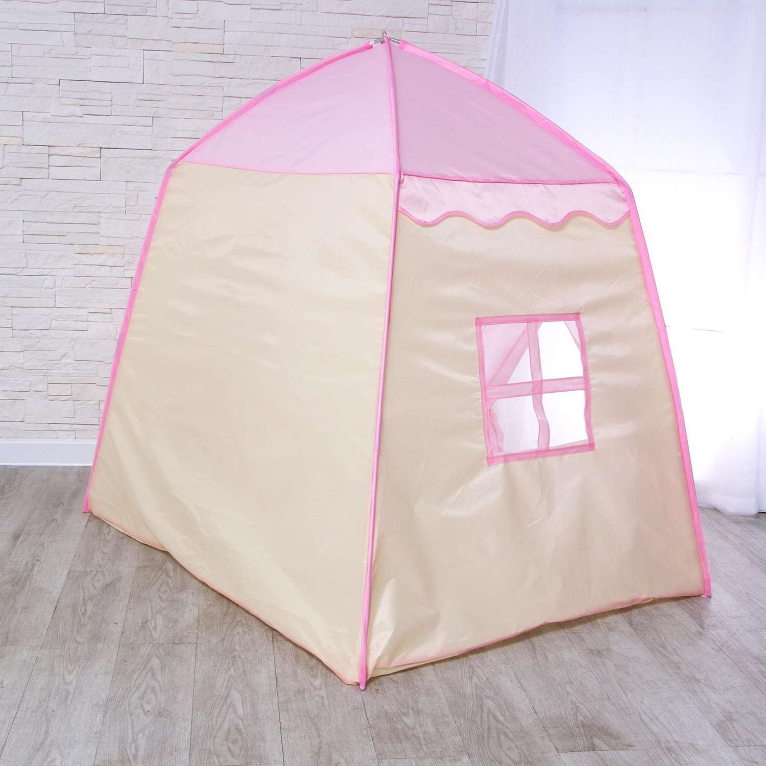 Палатка Zabiaka детская игровая «Домик» розовый 130×100×130 см - фото 5