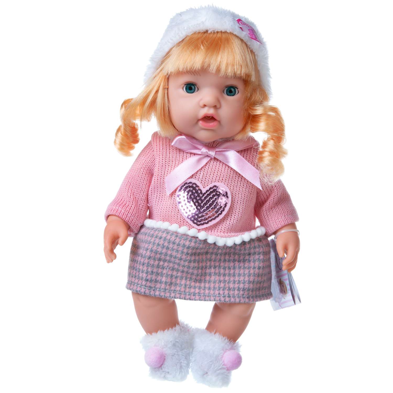 Кукла-пупс ABTOYS Baby Ardana в розовом платье с сердечком из пайеток в наборе с аксессуарами в коробке 30см WJ-C0058 - фото 2