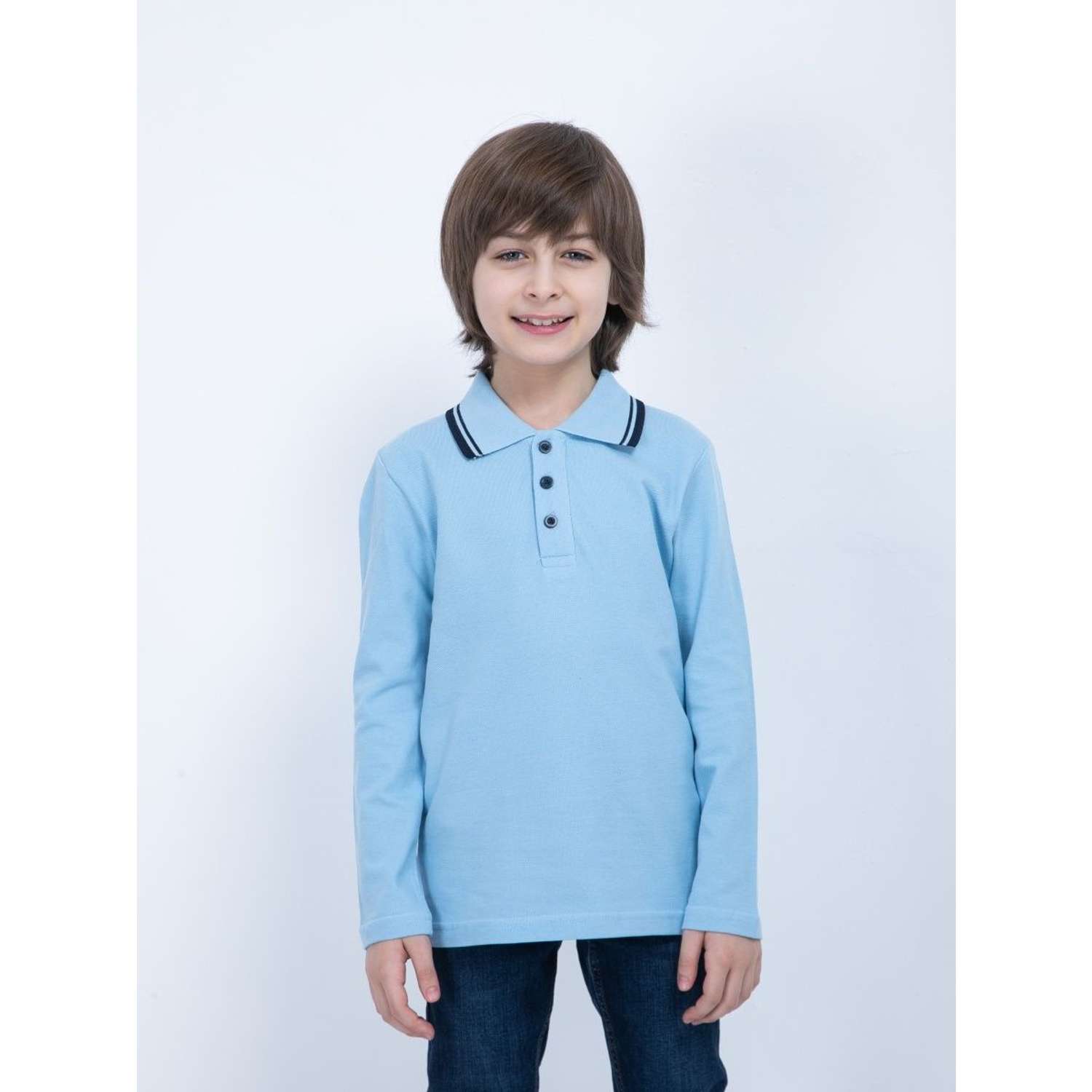 Рубашка-поло M-BABY MB-4141/голубой/темно-синий - фото 1