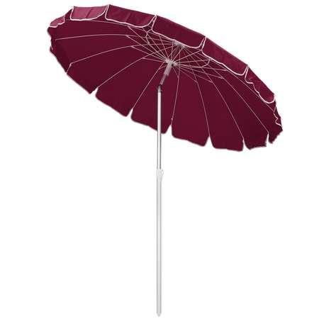 Зонт пляжный BABY STYLE большой с клапаном и наклоном 2.2 м бордо Премиум Oxford