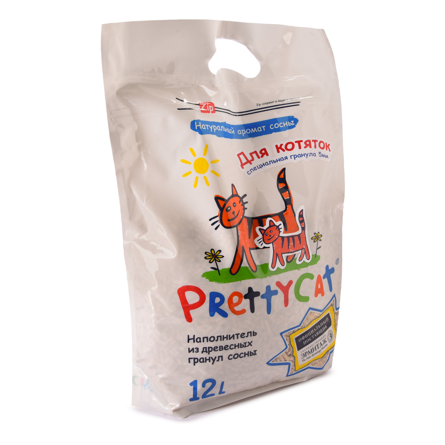 Наполнитель для котят PrettyCat Wood Granules древесный 12л - фото 1