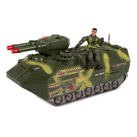 Бункер-танк Global Bros камуфляжный (транспортное средство, 2 фигурки, аксессуары)
