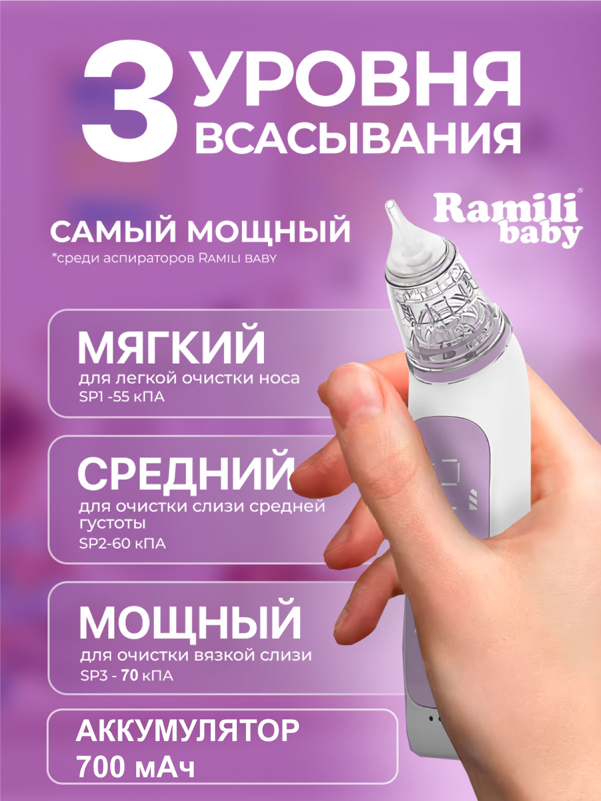 Аспиратор для новорожденных Ramili Baby AN350 medical - фото 2