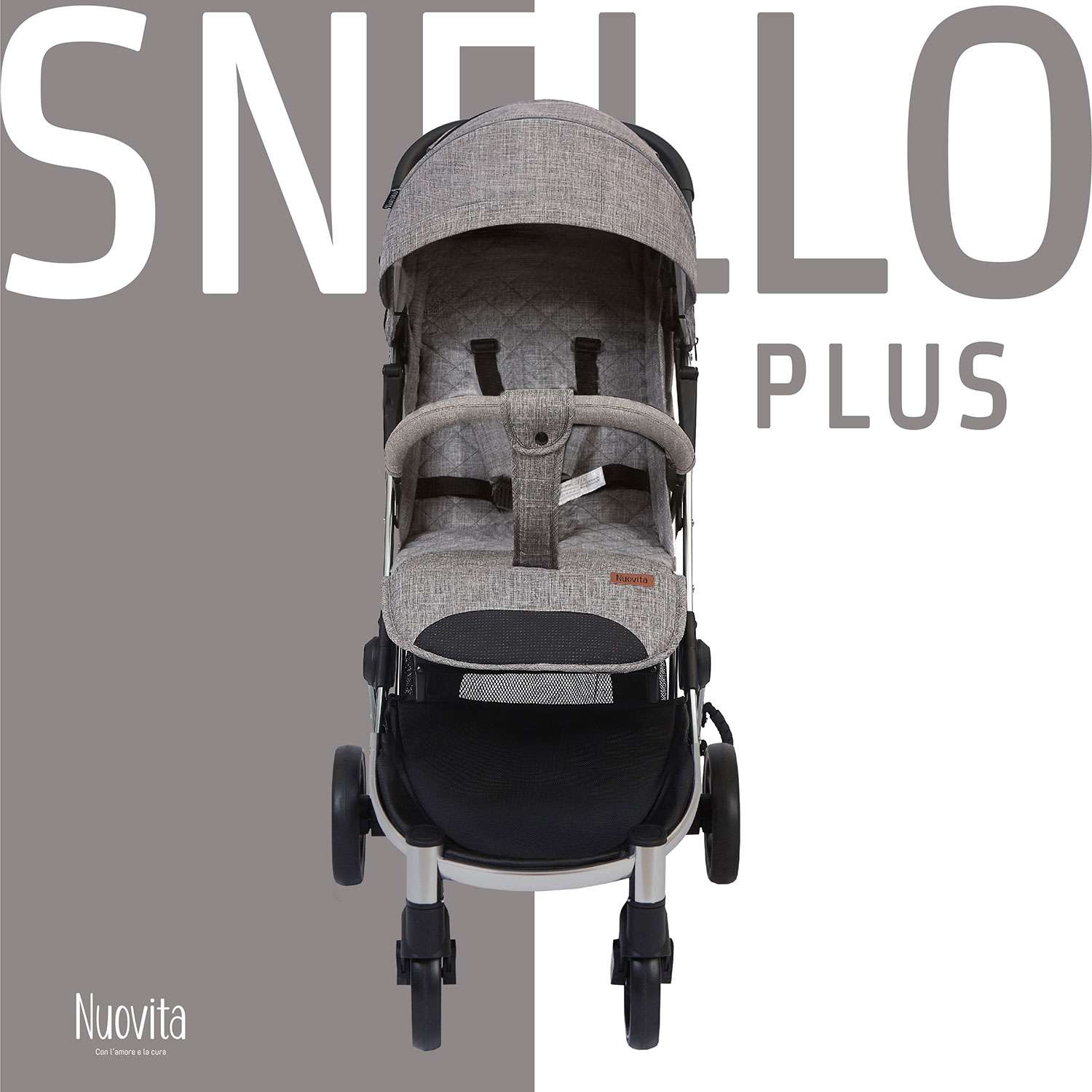 Коляска прогулочная Nuovita Snello Plus Темно-серый лен - фото 3
