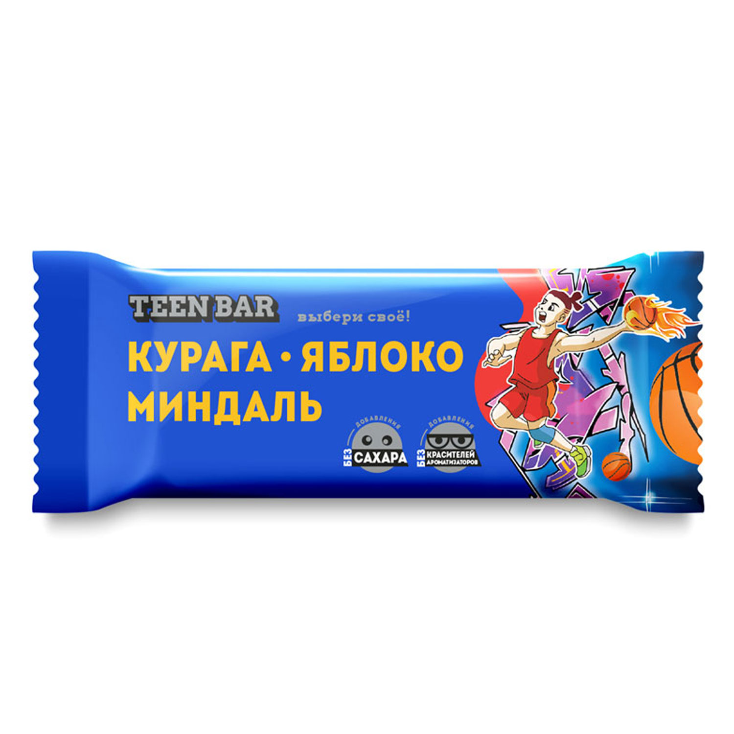 Батончик Teen Bar фруктово-ореховый курага-яблоко-миндаль 35г - фото 1