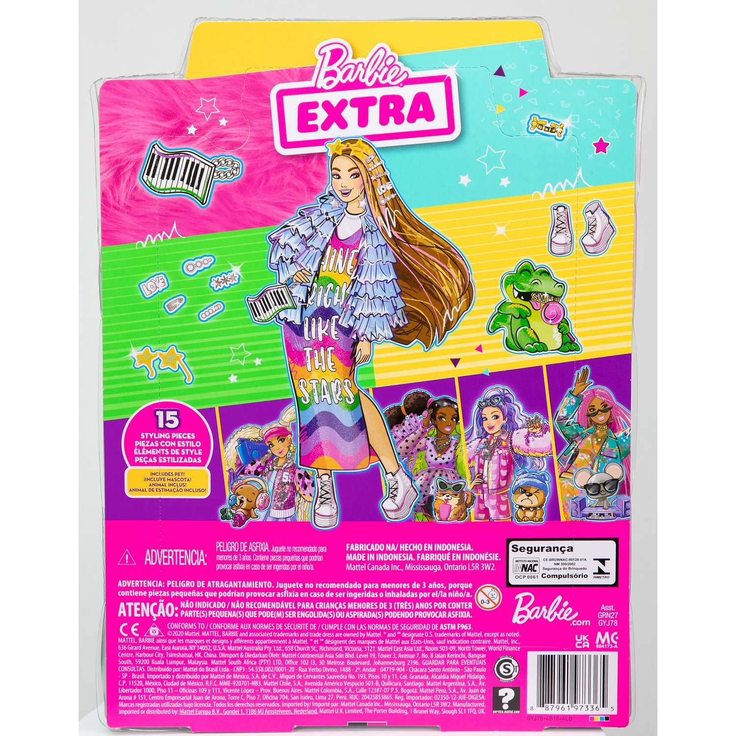 Кукла Barbie Экстра в радужном платье GYJ78 GYJ78 - фото 4