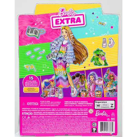 Кукла Barbie Экстра в радужном платье GYJ78