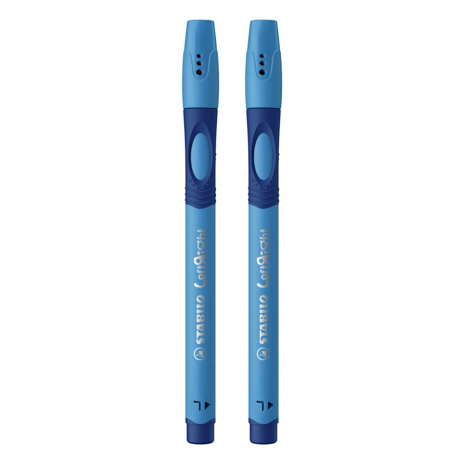 Ручка шариковая масляная STABILO LeftRight для левшей для обучения письму F синяя / корпус синий 2штуки в пакете - фото 2