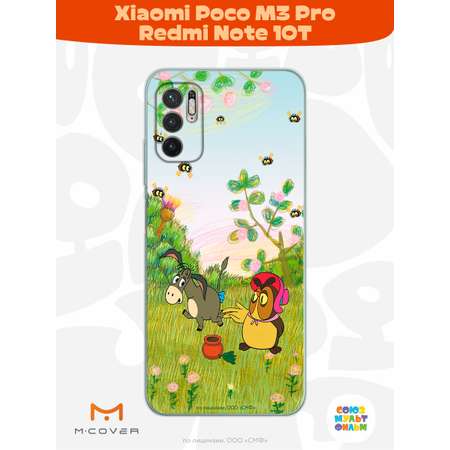 Силиконовый чехол Mcover для смартфона Poco M3 Pro Redmi Note 10T Союзмультфильм Сова и Ослик Иа