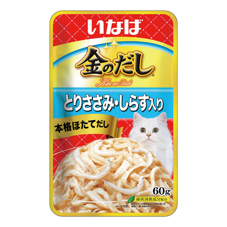 Корм для кошек Inaba 60г Kinnodashi куриное филе с мальками ширасу