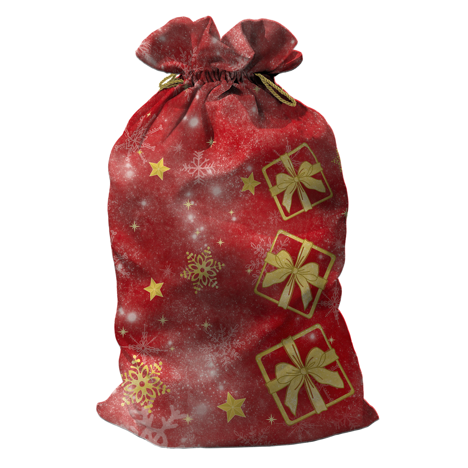 Мешок для подарков sfer.tex Деда Мороза 65х115 см красный - фото 1