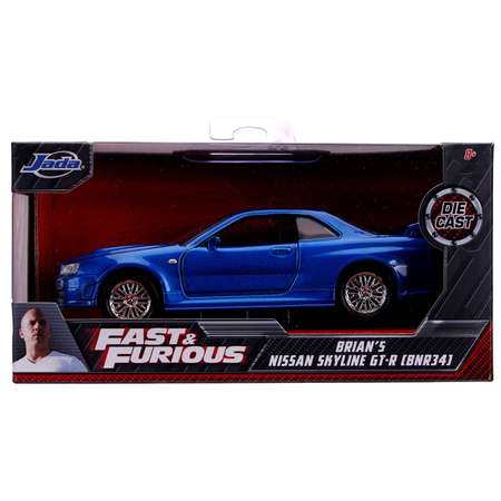 Автомобиль Jada Nissan Skyline GTR R34 1:24 голубой