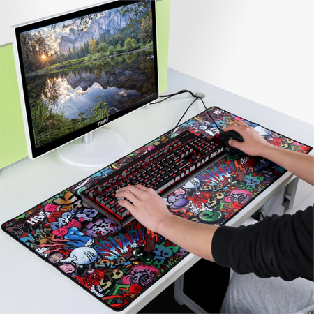 Коврик для мыши oqqi и клавиатуры компьютерный игровой большой антискользящий на стол