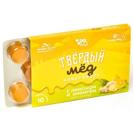 Карамель медовая HoneyWay с лимоном и имбирем 30г