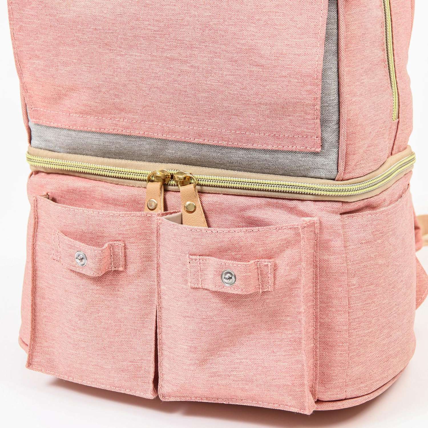 Сумка-рюкзак Sima-Land для хранения вещей малыша цвет розовый/серый - фото 5