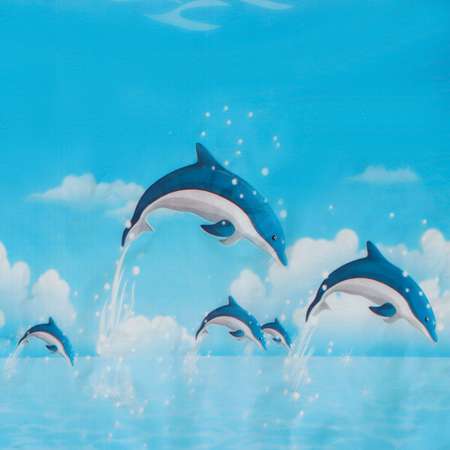Штора для ванны Доляна комнаты «Дельфины в облаках» 180×180 см EVA