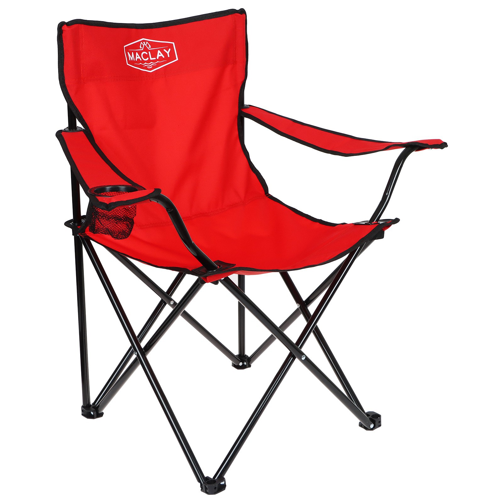 Кресло Maclay туристическое с подстаканником р. 50 х 50 х 80 см до 80 кг цвет красный - фото 2