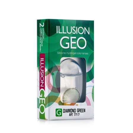 Контактные линзы ILLUSION diamond green на 1 месяц 0.00/8.6 2 шт