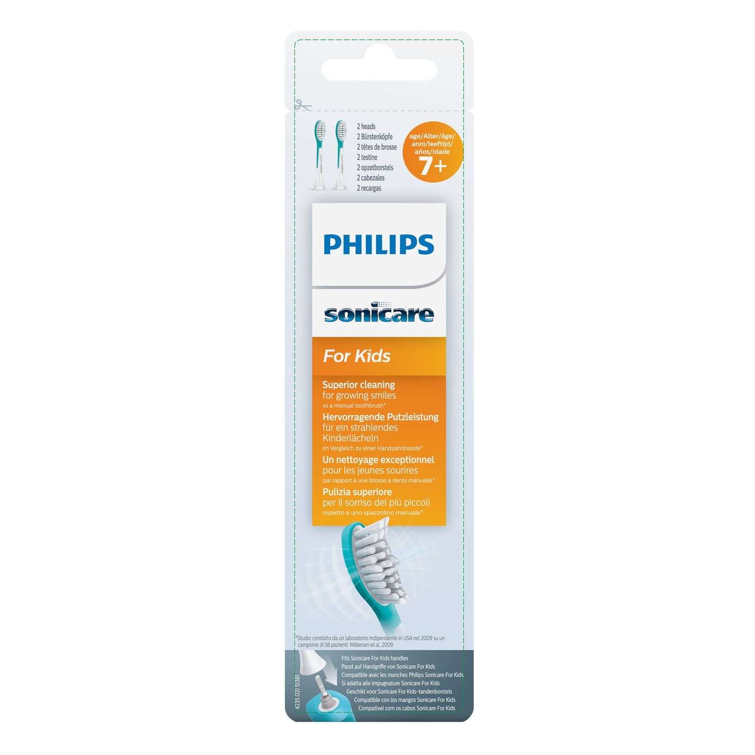 Насадки для зубной щетки Philips электрической для детей с 7лет 2шт HX6042/33 - фото 2