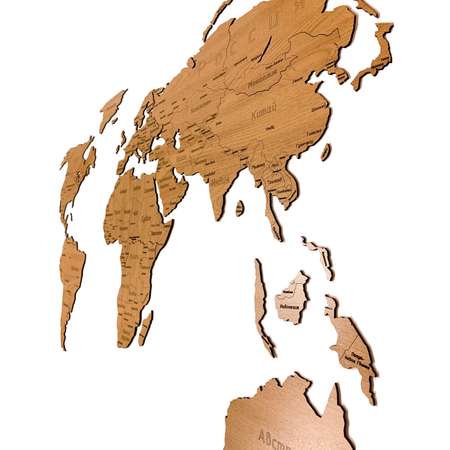 Карта мира на стену Afi Design деревянная 150х80 см Countries Rus дуб
