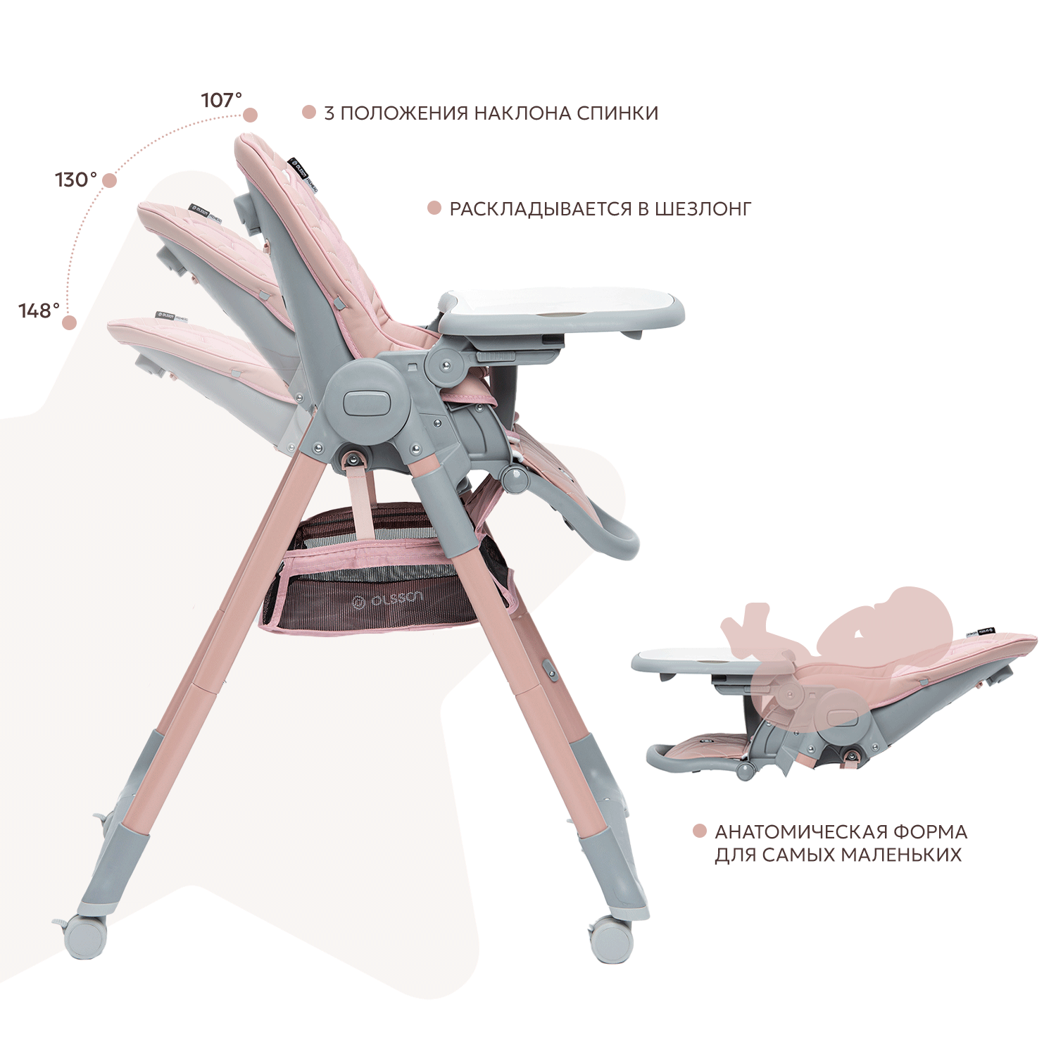 Стульчик для кормления Olsson Premiero Rose M11 - фото 4