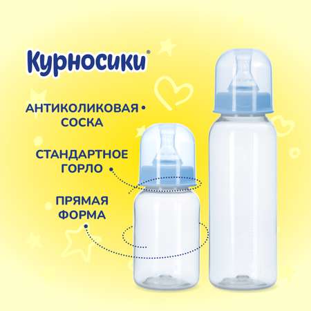 Набор бутылочек Курносики 2 шт. 125 мл и 250 мл голубой