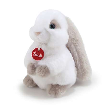 Мягкая игрушка TRUDI Бело-серый кролик Клемент 13x20x17см