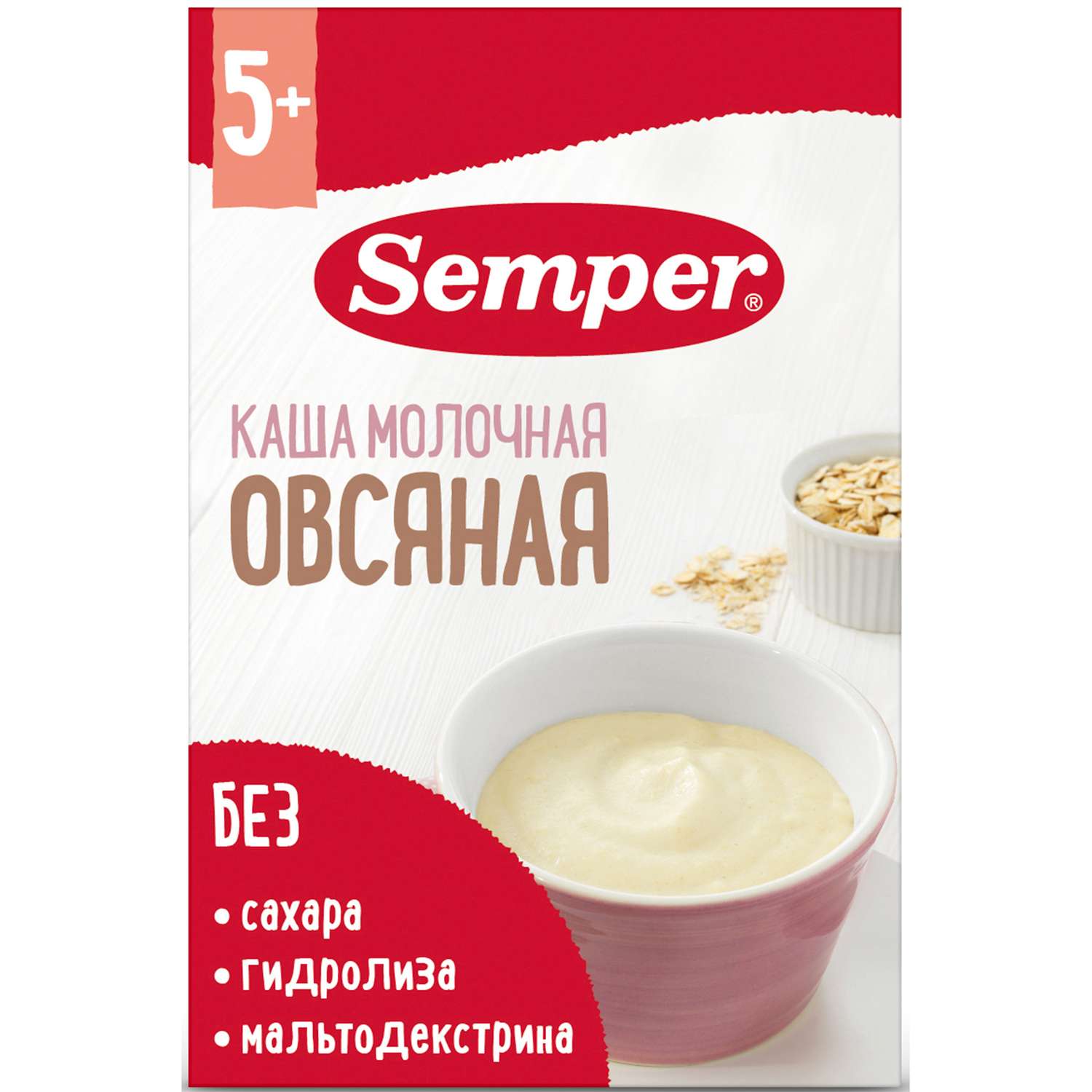 Каша молочная Semper овсяная 180г с 5месяцев - фото 1