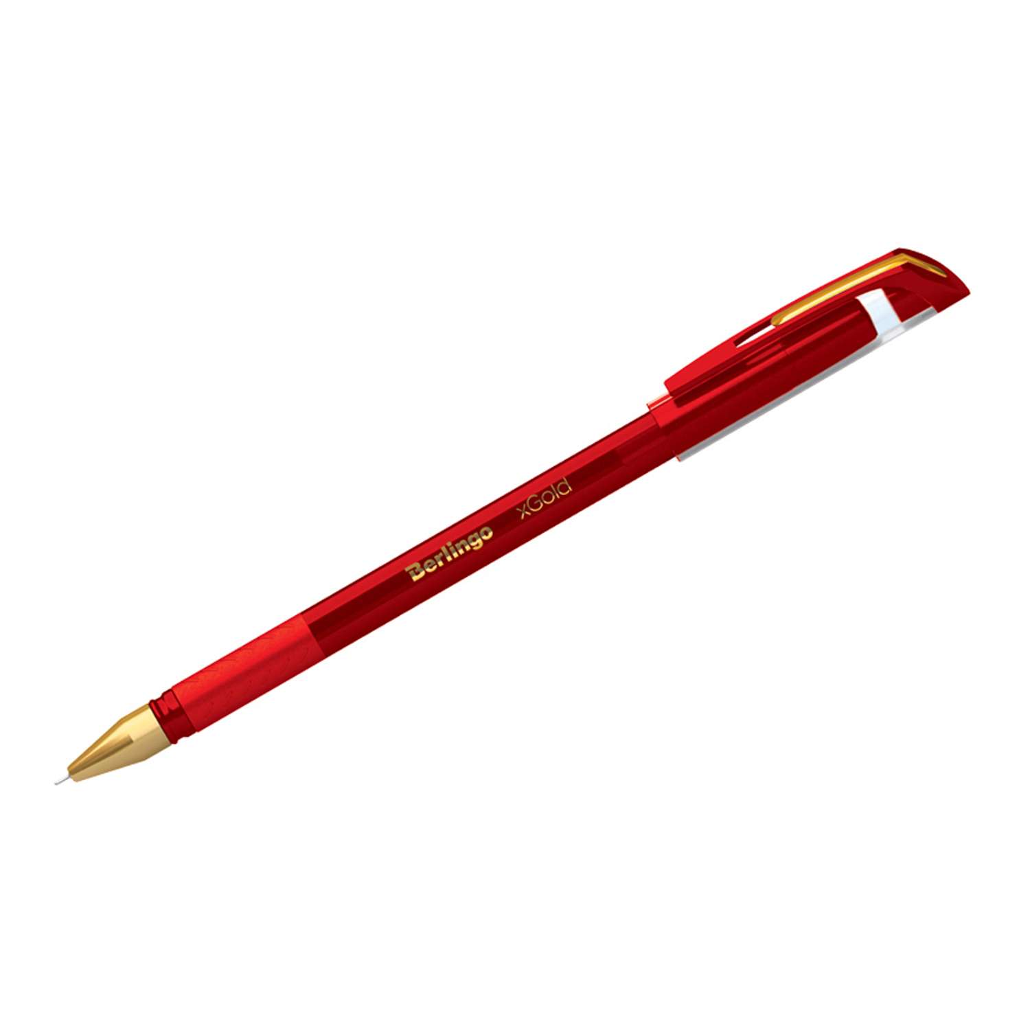 Ручка шариковая Berlingo xGold красная 07мм игольчатый стержень грип набор 12 шт - фото 1