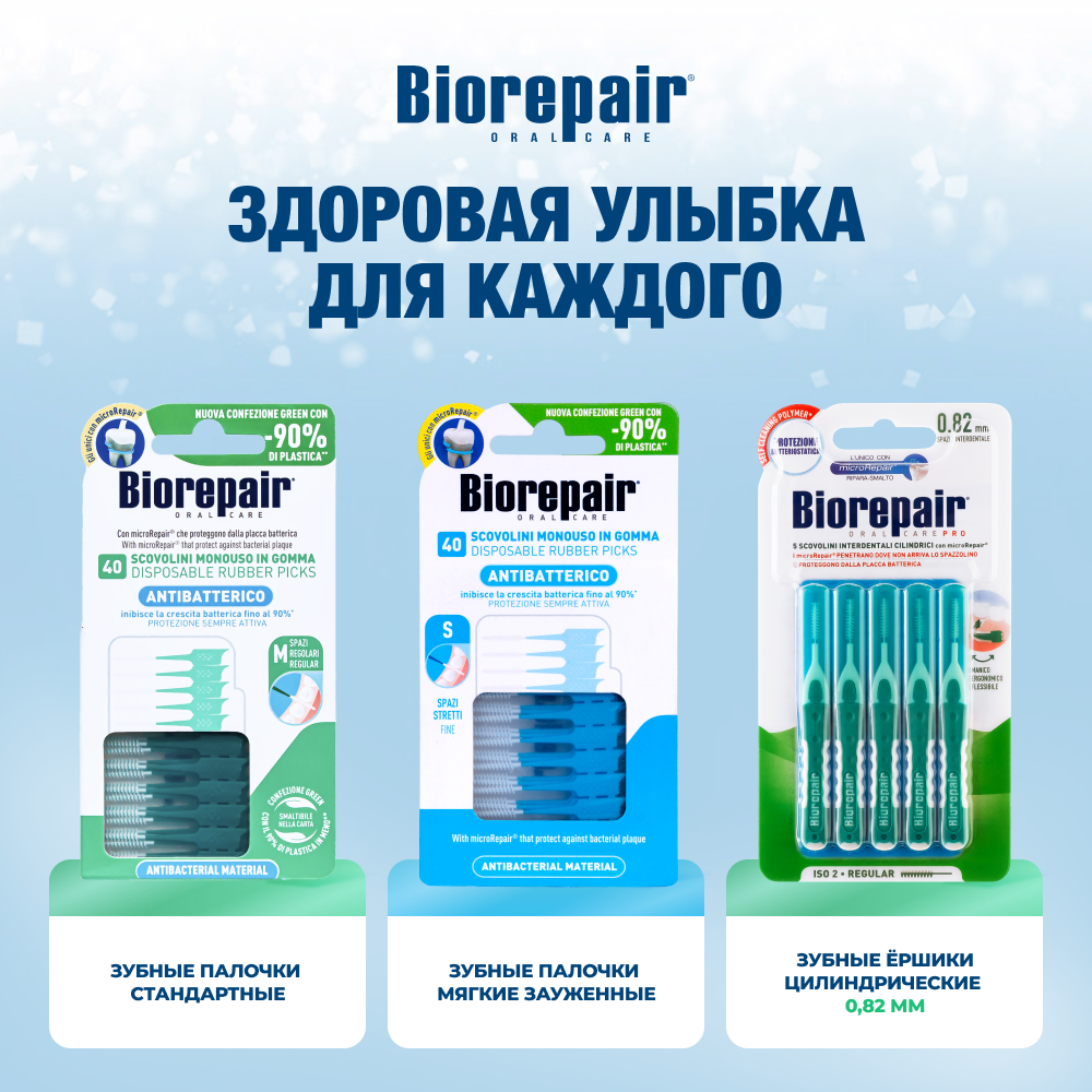 Одноразовые мягкие ершики Biorepair Scovolini Monouso in Gomma Stretti зауженные - фото 10