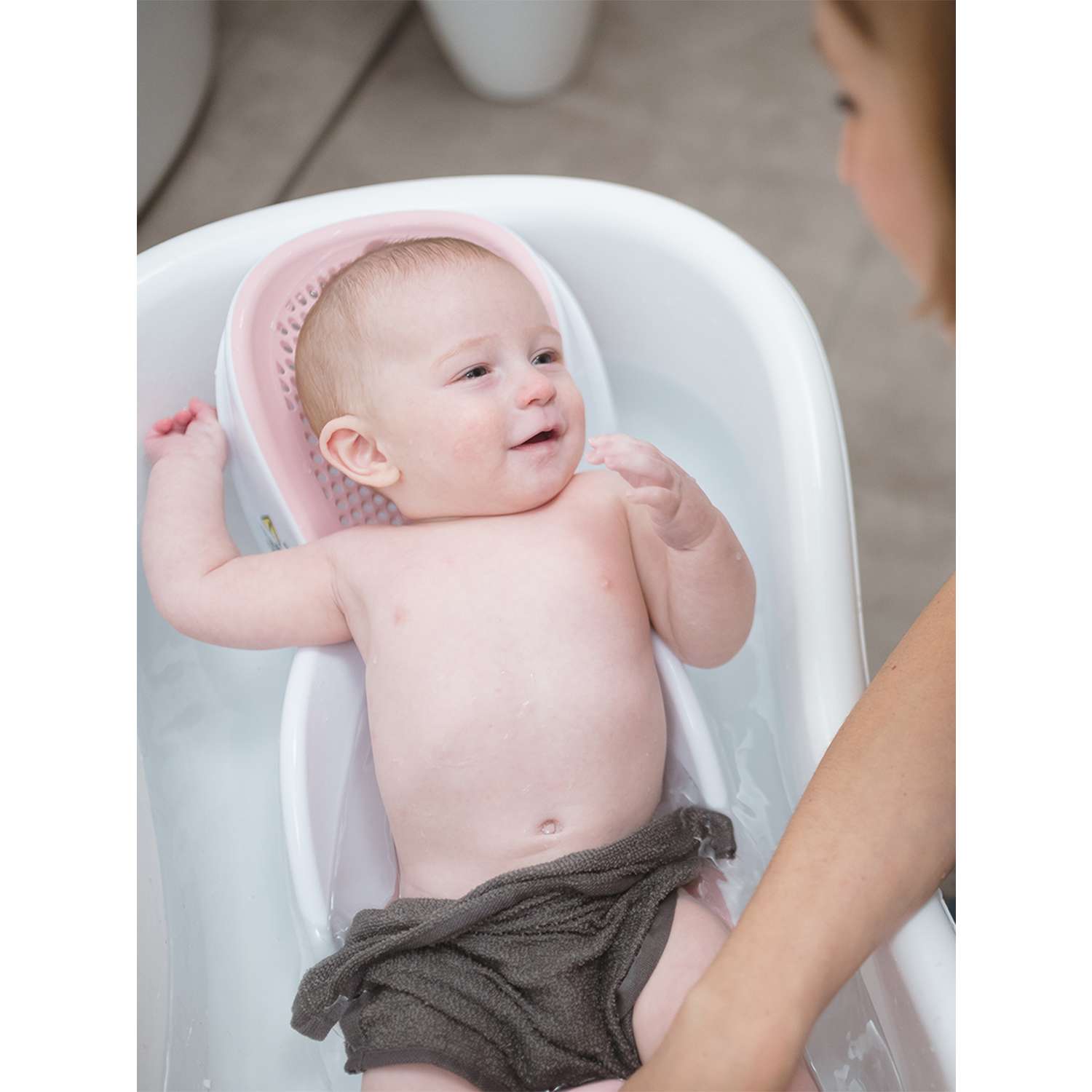 Горка для купания ANGELCARE Bath Support Mini светло-розовая - фото 16