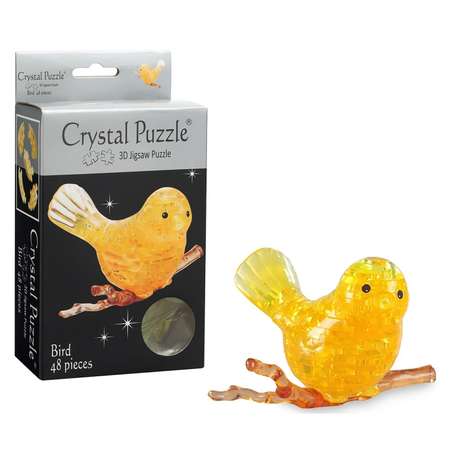 3D-пазл Crystal Puzzle IQ игра для детей кристальная желтая Птичка 48 деталей